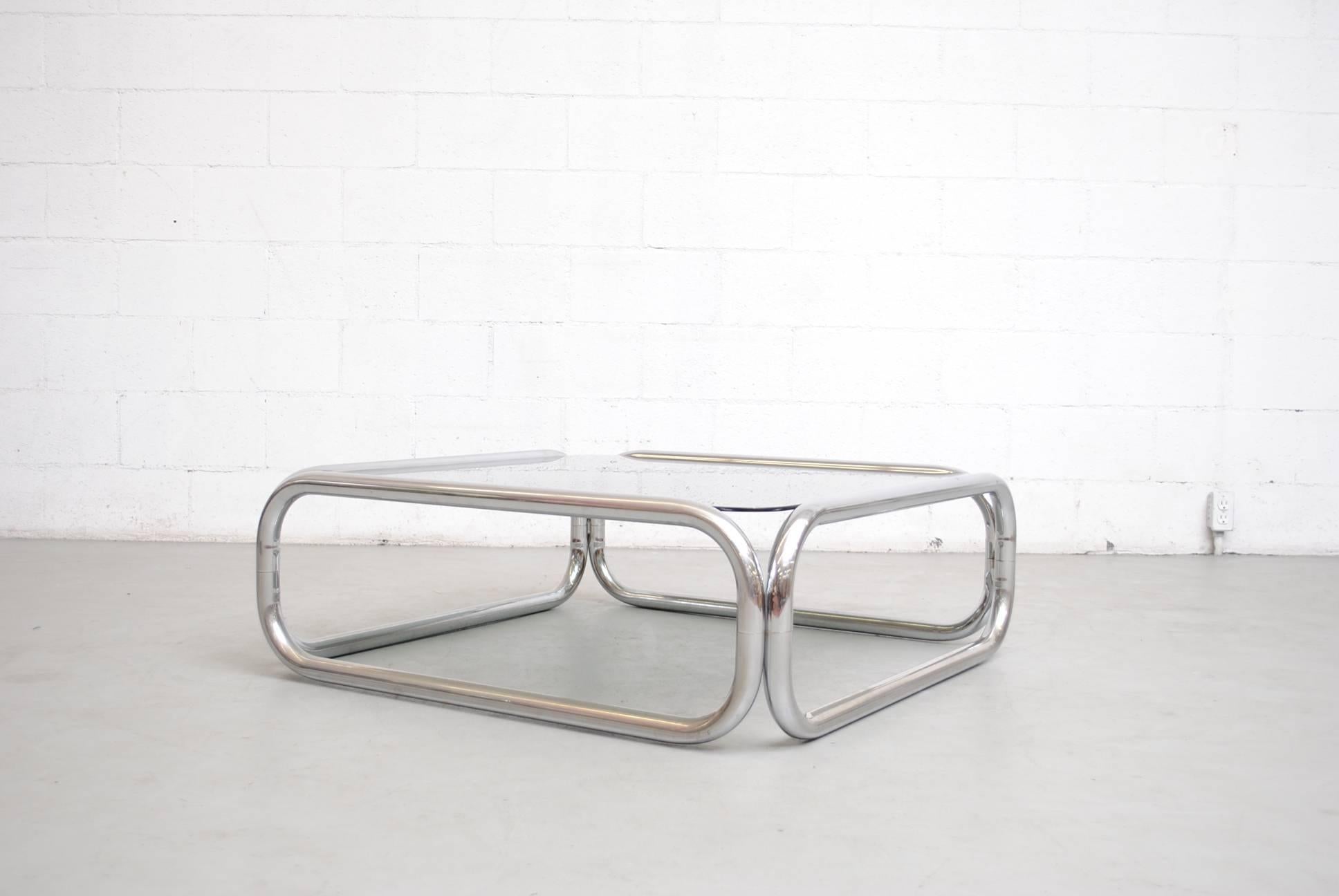 chrome tubular coffee table