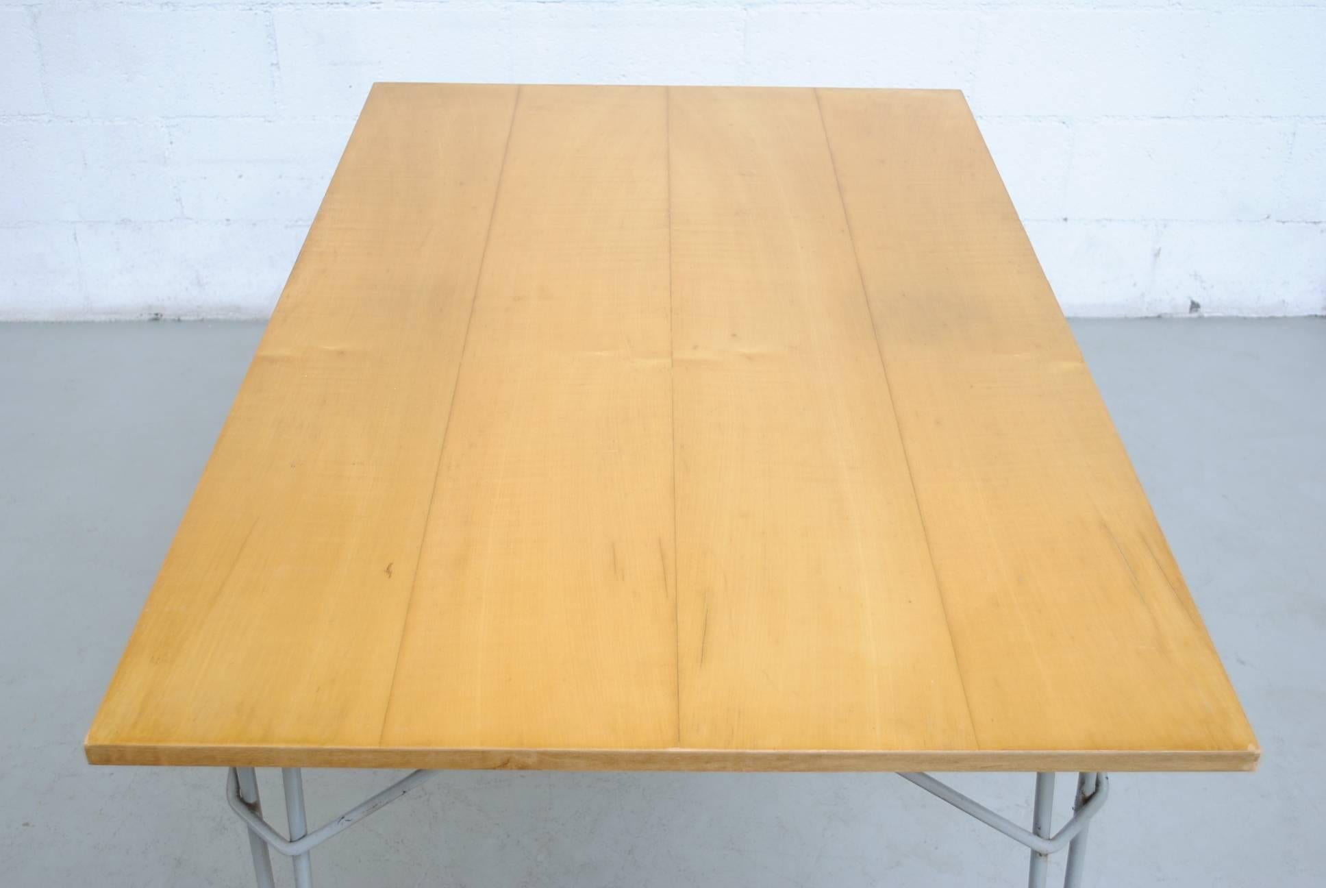 Enameled Rare Kembo Dining Table with Hairpin Legs