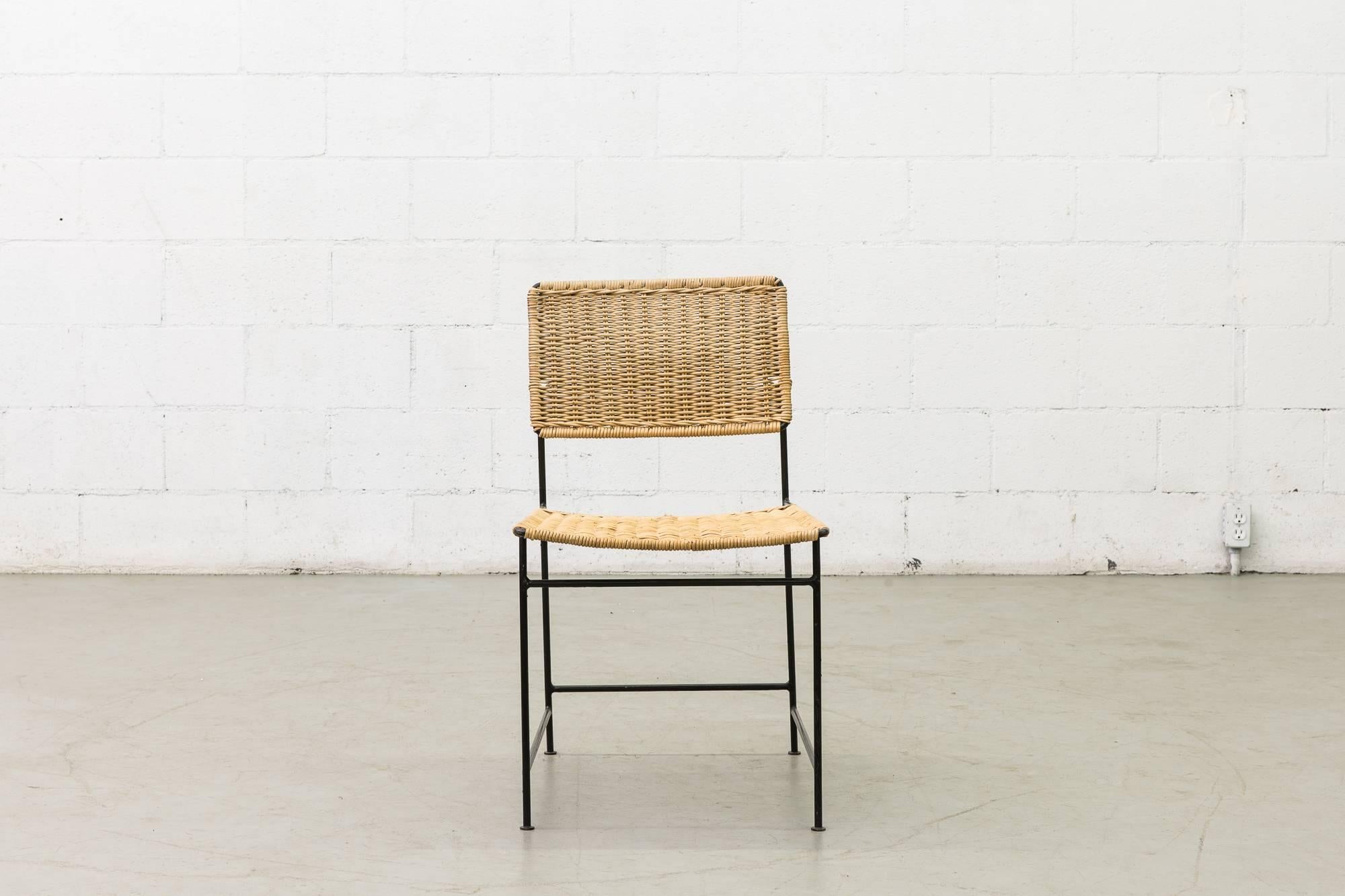 Mid-Century Modern Set of 8 Herta-Maria Witzemann Rattan and Wire Dining Chairs
