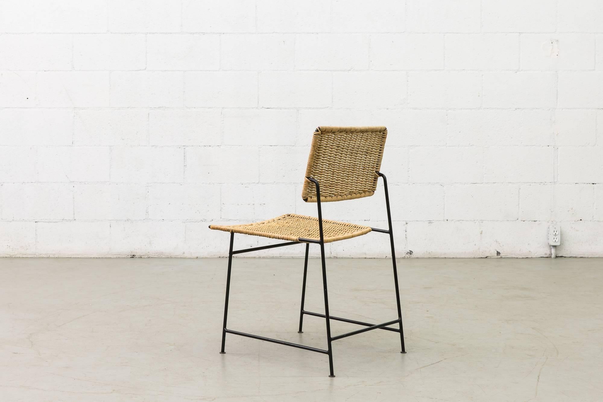 Mid-20th Century Set of 8 Herta-Maria Witzemann Rattan and Wire Dining Chairs
