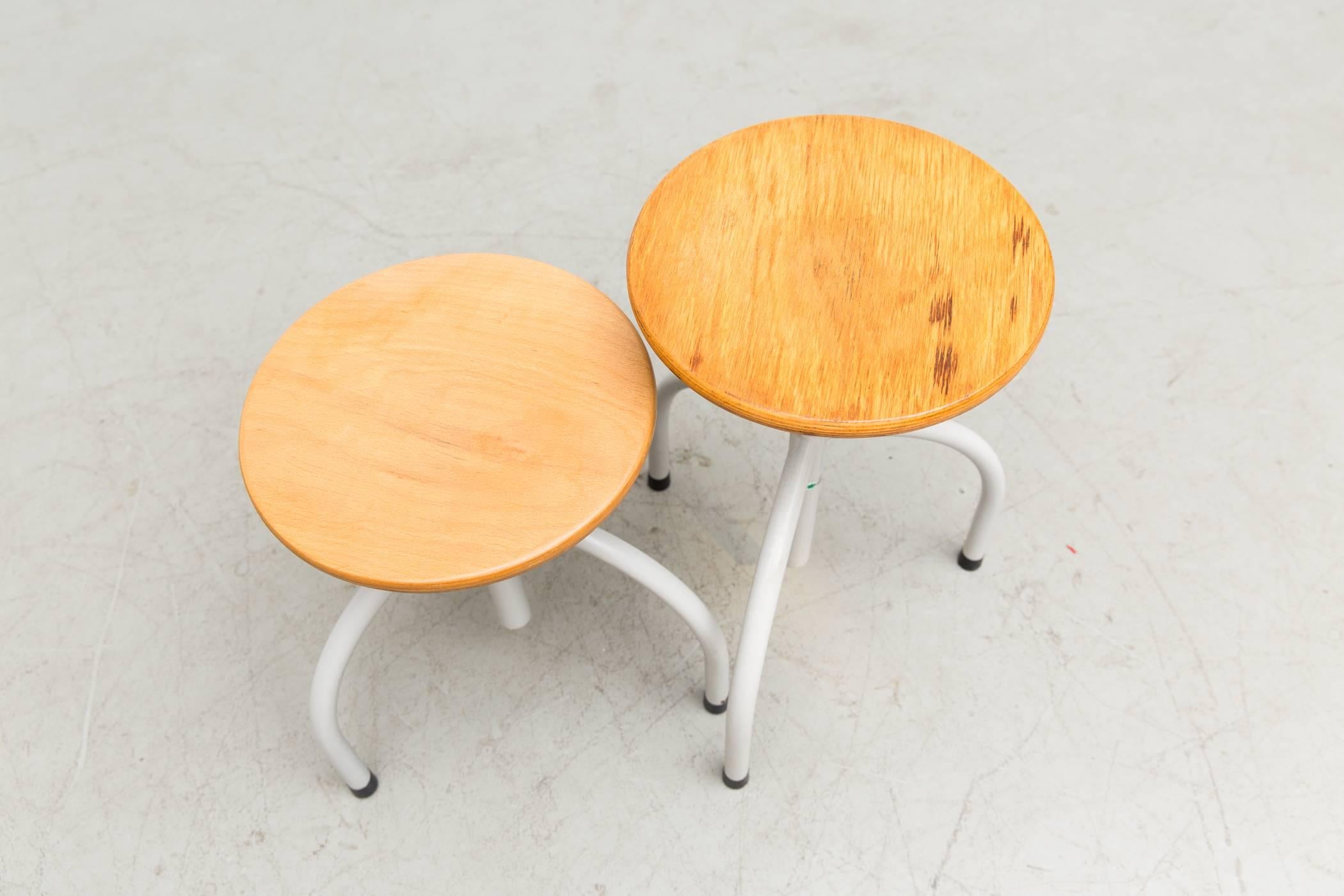 Pair of Cor Alons Designed Oosterwolde Industrial Tripod Stool In Good Condition In Los Angeles, CA