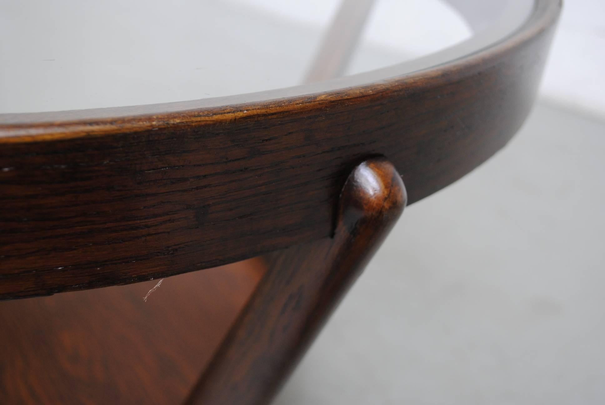 Mid-20th Century Halabala Style Round Side Table