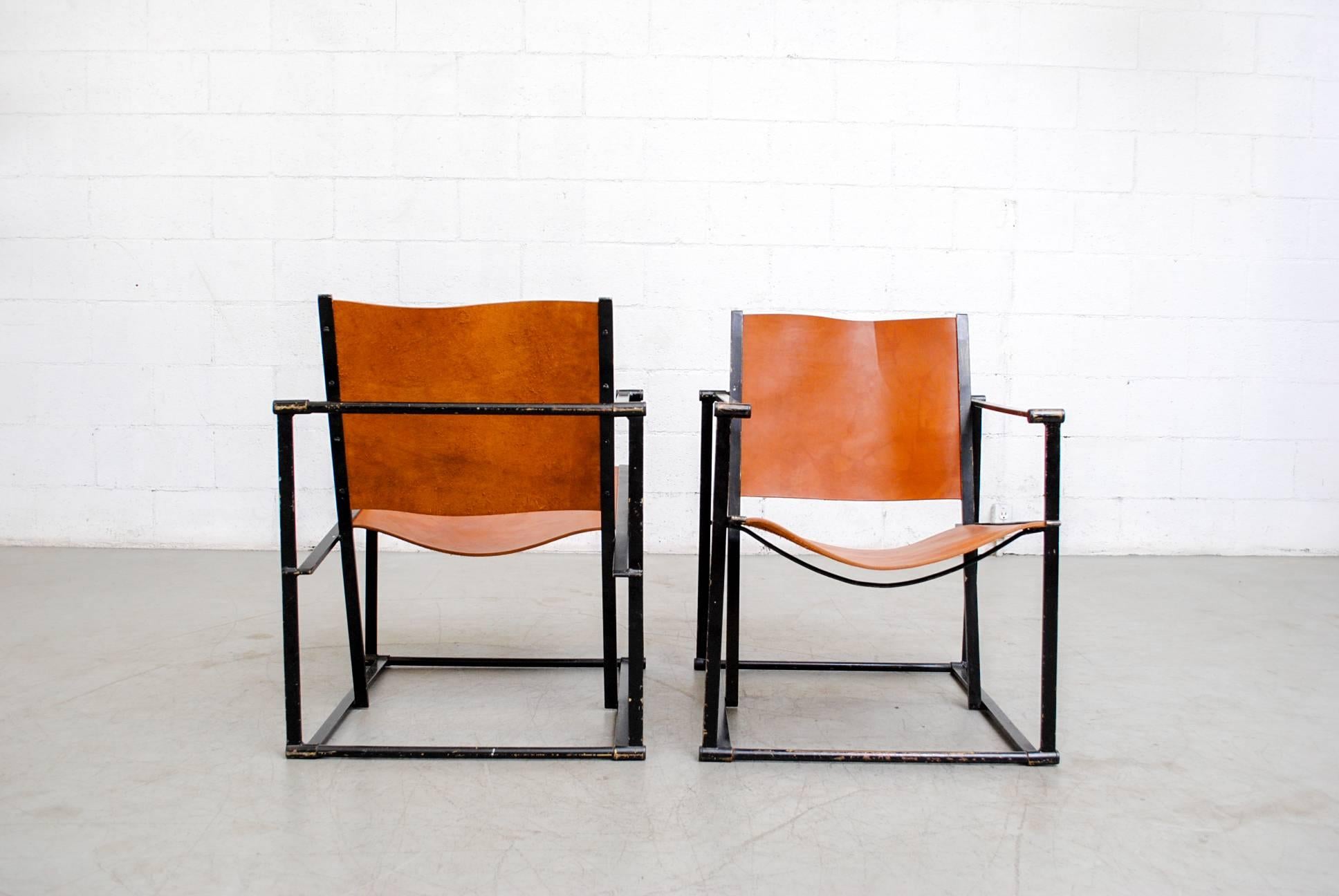 Dutch Pair of Cube Lounge Chairs by Radboud Van Beekum for Pastoe