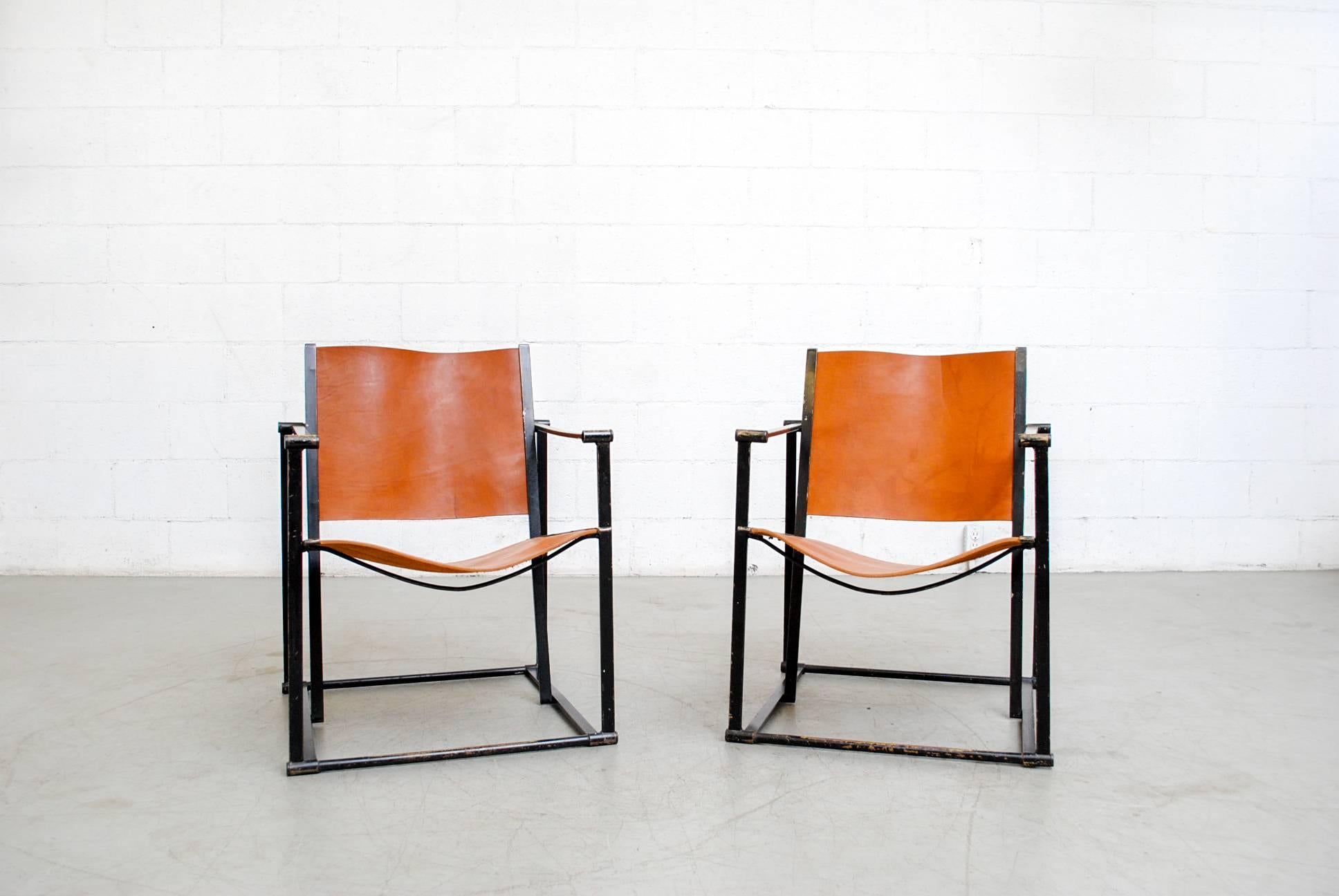 Mid-Century Modern Pair of Cube Lounge Chairs by Radboud Van Beekum for Pastoe