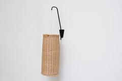 Rare Philips Hanging Cylinder Rattan Wall Sconce