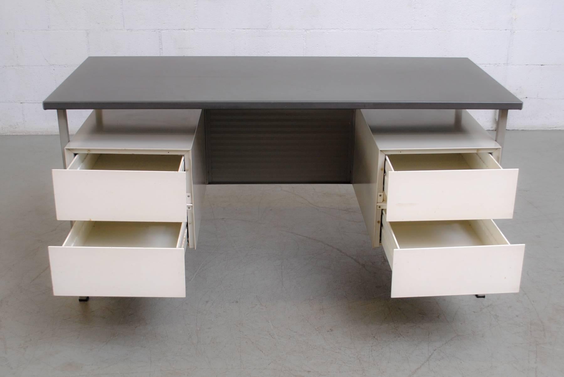 Enameled Gispen Industrial Desk by a.R. Cordemeyer