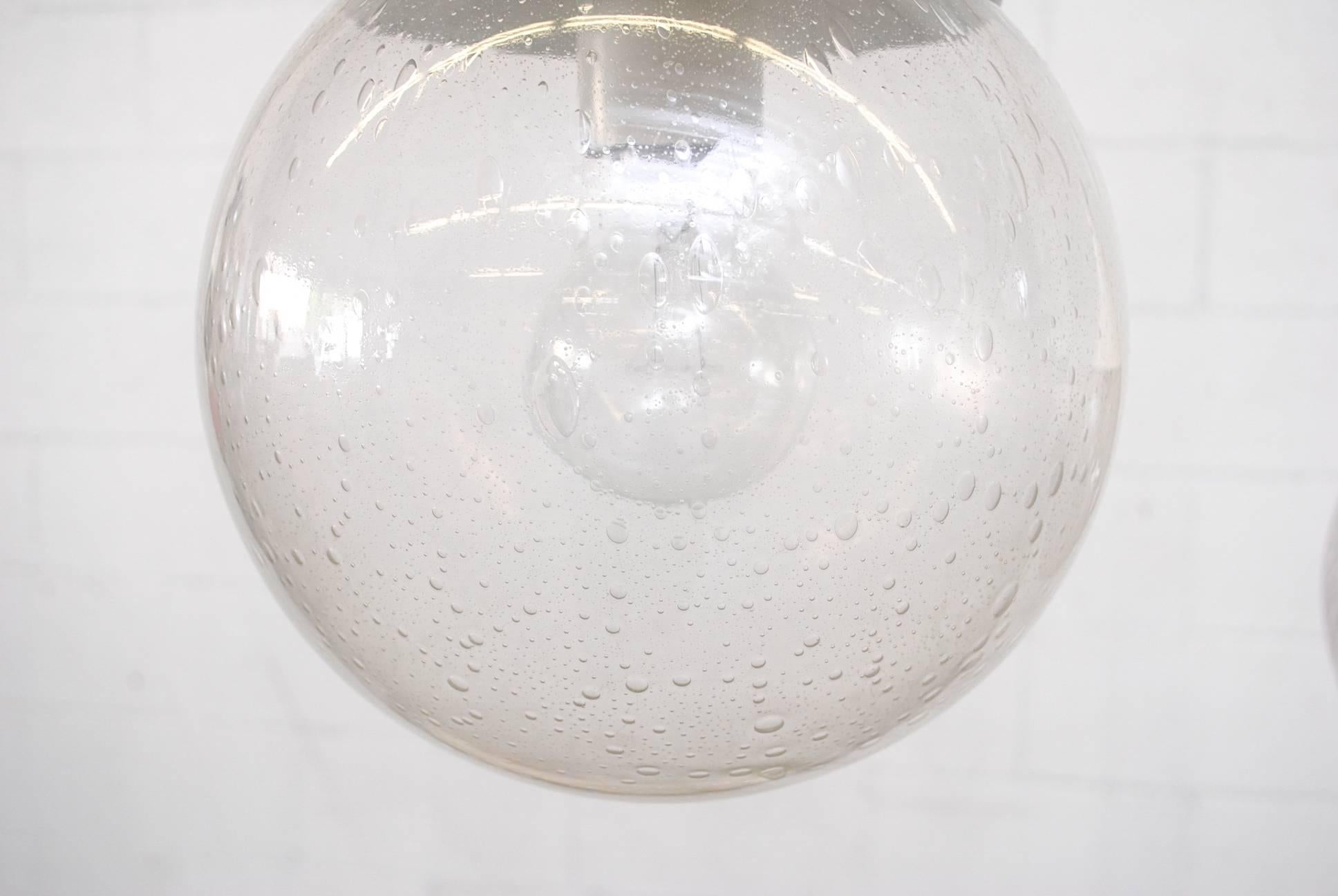 Dutch RAAK Style Glass Globe 'Tear Drop' Ceiling Lamp For Sale