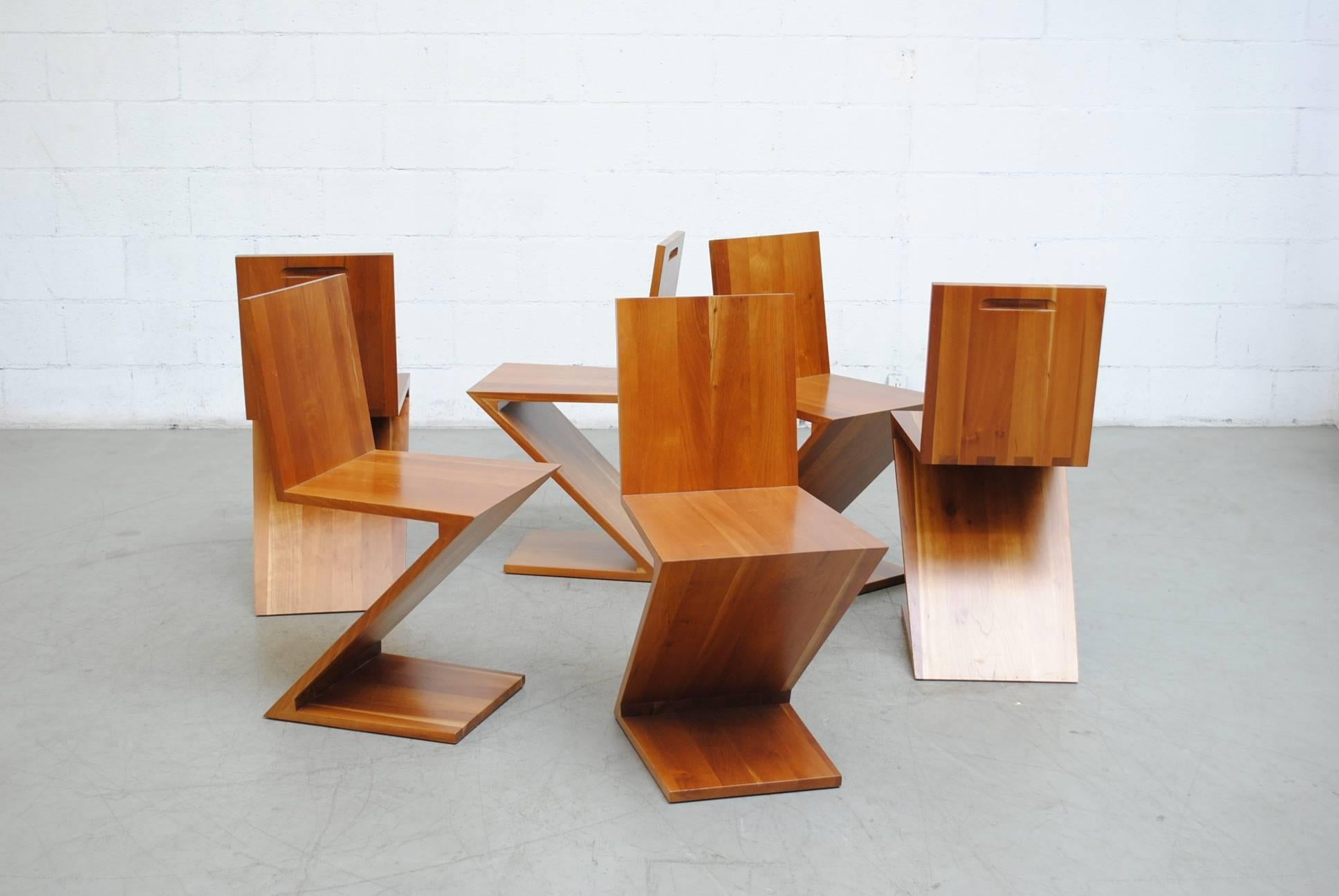 De Stijl Custom-Made Gerrit Rietveld Inspired Solid Cherry Dining Set