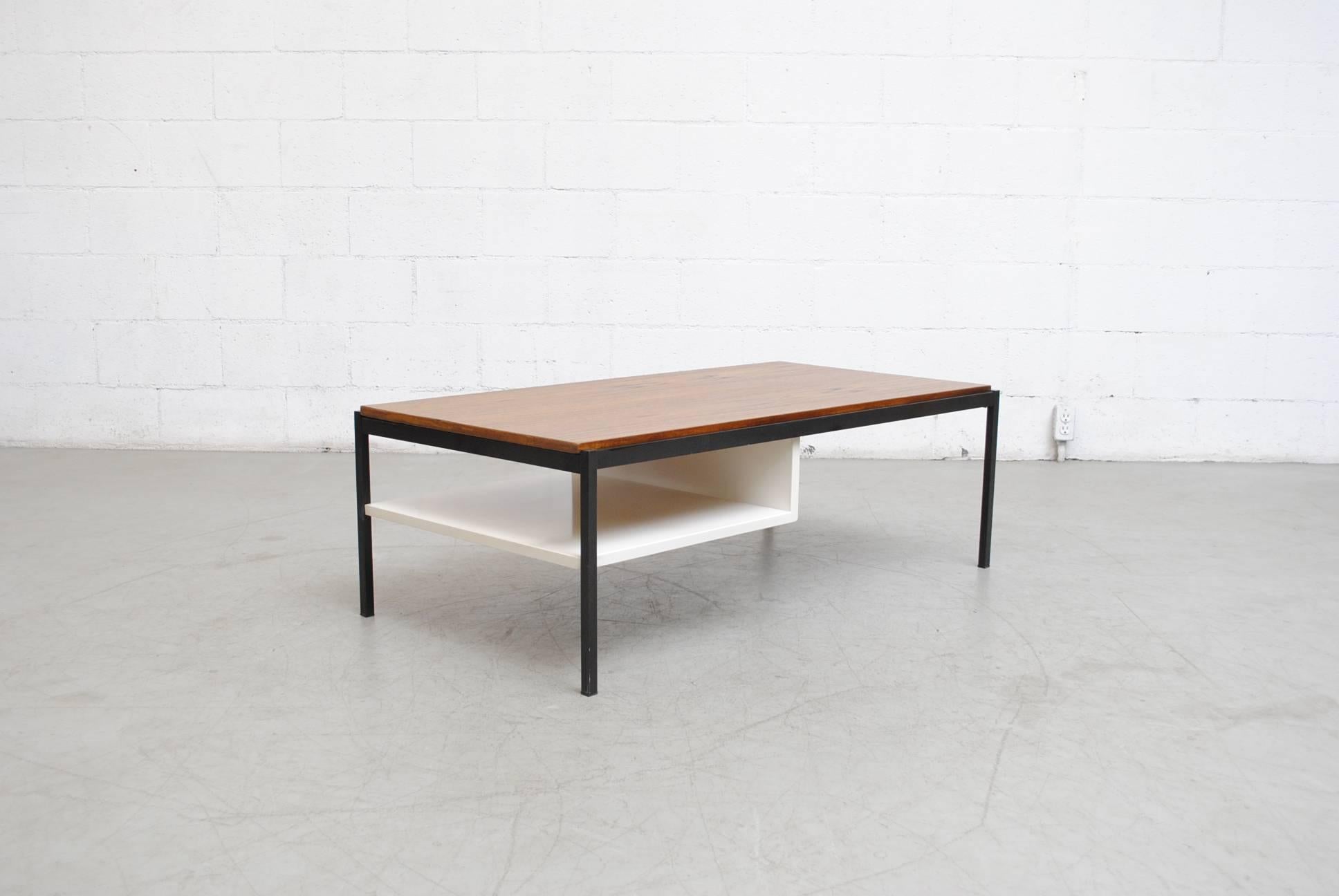 Dutch Coen de Vries Teak  and Metal Coffee Table