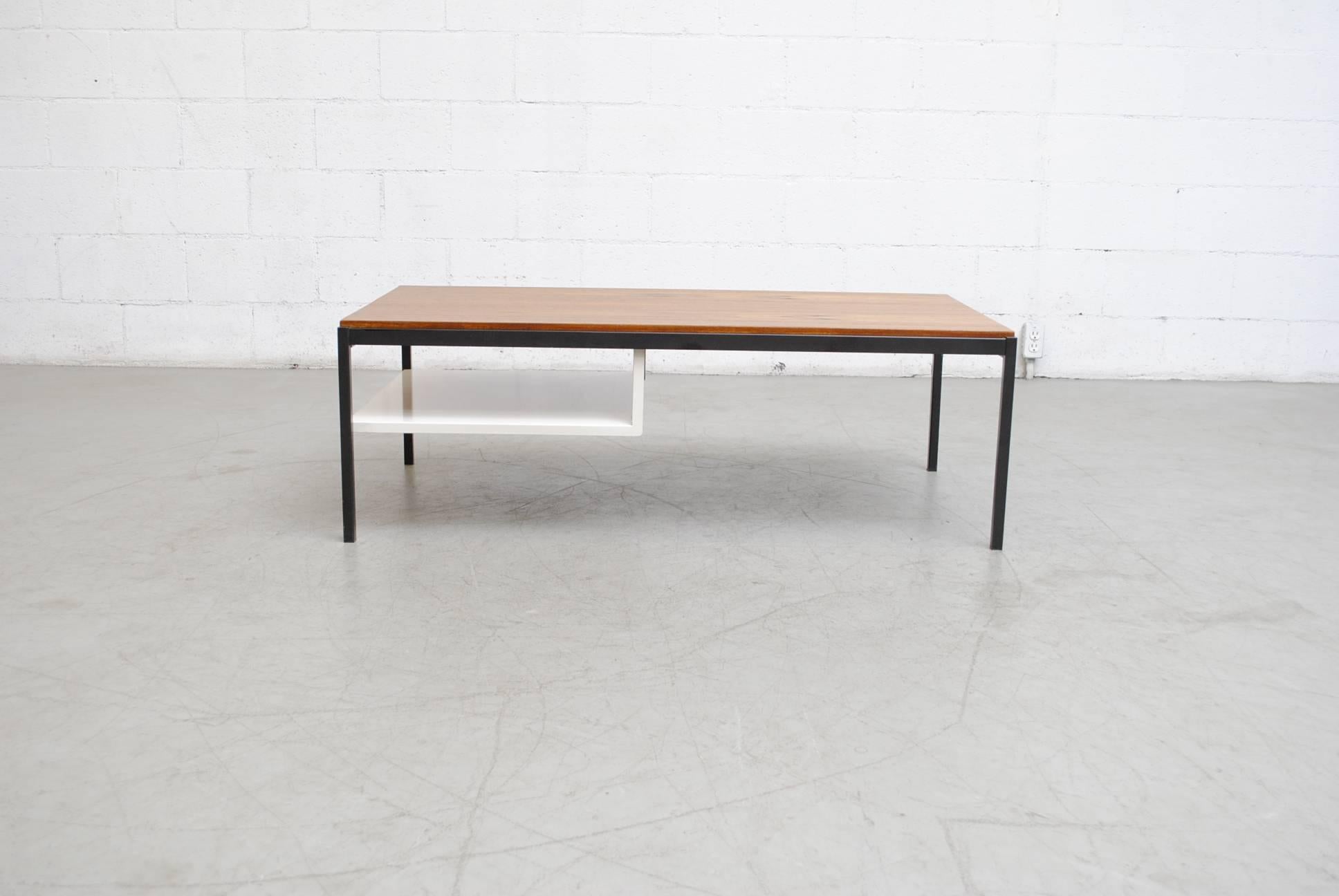 Enameled Coen de Vries Teak  and Metal Coffee Table