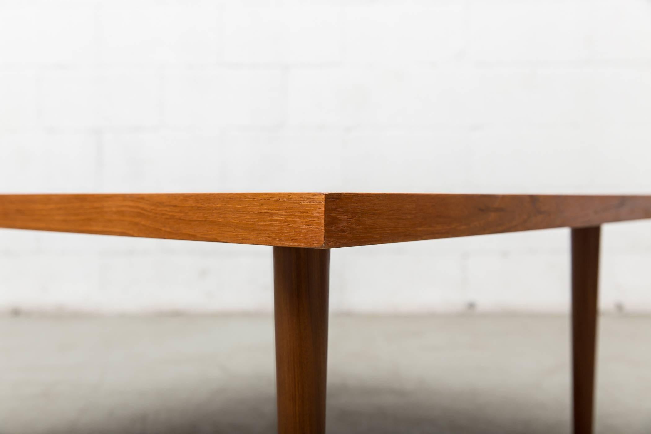 Dutch Handsome Pair of Square Teak Side or Coffee Tables