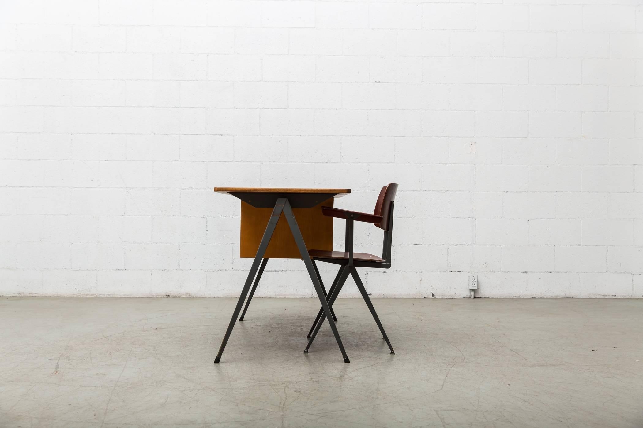 Prouve Inspired Industrial Desk and Chair Set 3
