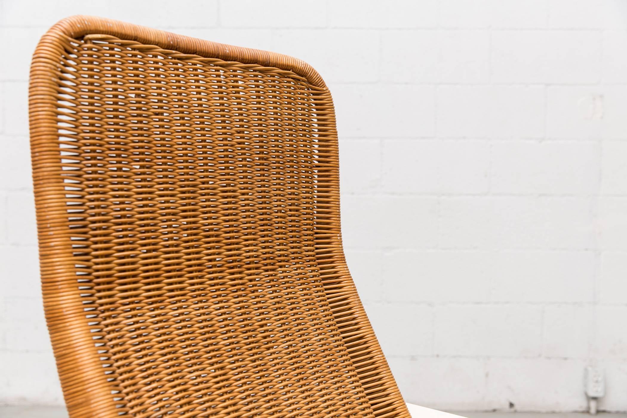 Dirk Van Sliedregt High Back Rattan Lounge Chair with White Frame 3