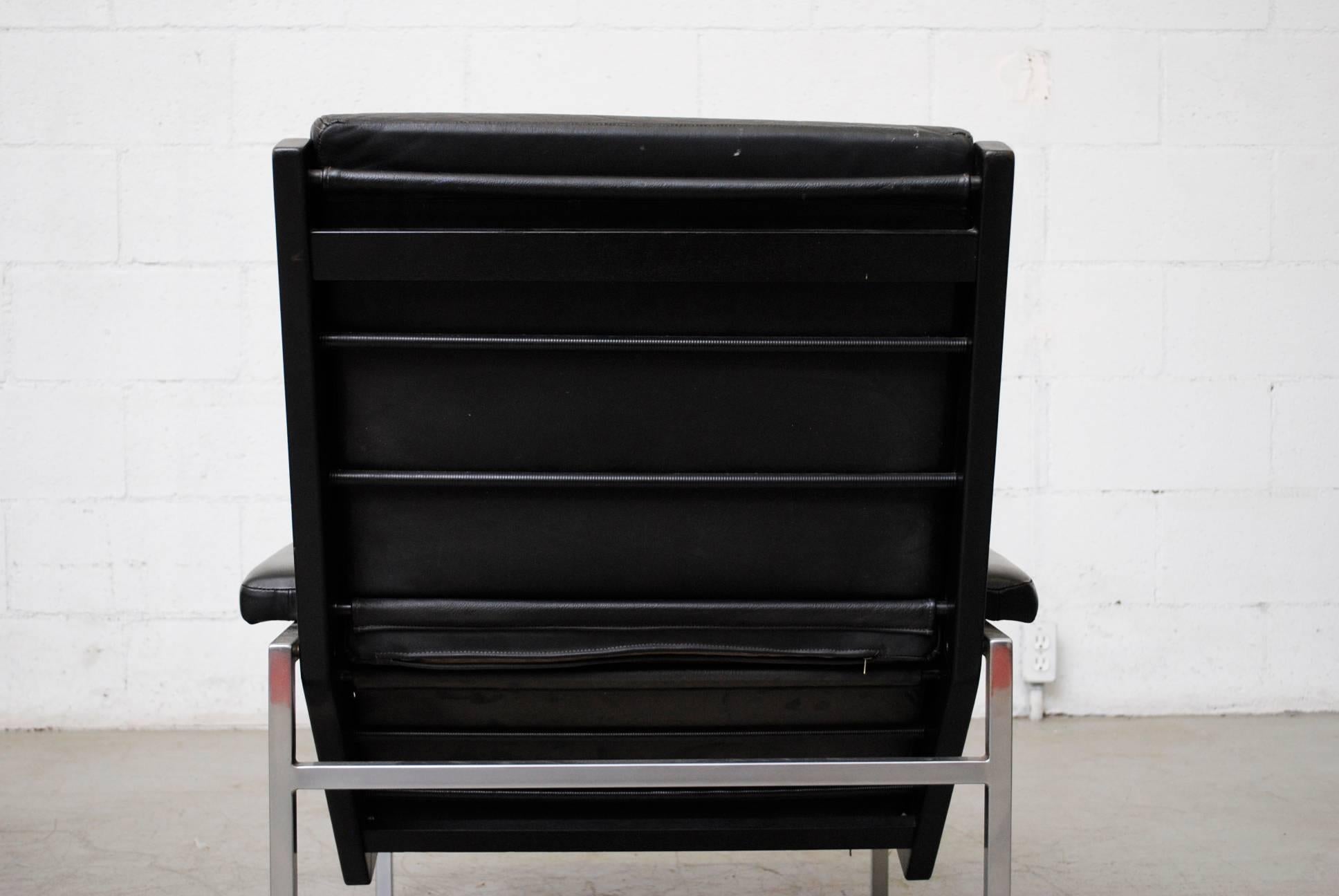 Pair of Black Leather His and Hers Robert Parry Lounge Chairs 1