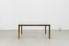 Maison Jansen Style Square Brass-Plated Coffee Table