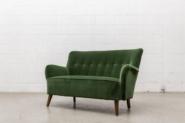 Gorgeous Artifort Emerald Green Velvet Sofa by Theo Ruth at 1stDibs