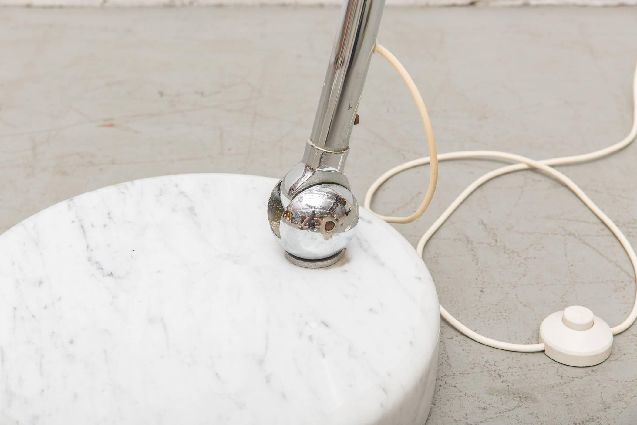 Dutch Mod 1970s Large Arc Lamp with Marble Base