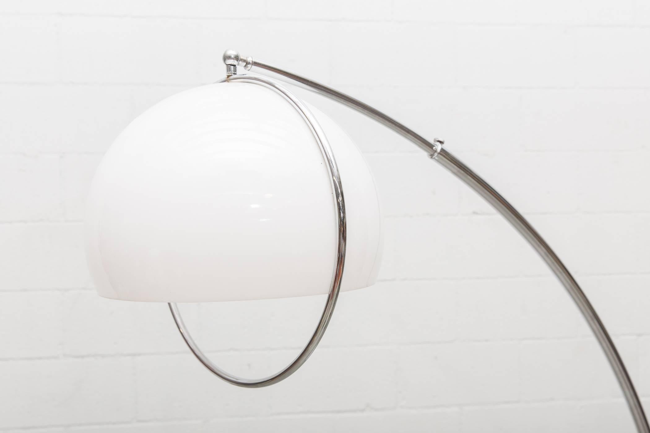 Late 20th Century Mod 1970s Large Arc Lamp with Marble Base