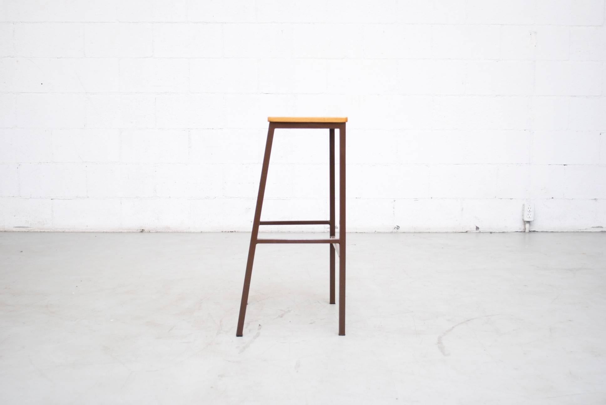 Late 20th Century Industrial Wide Seat Stools or Side Tables