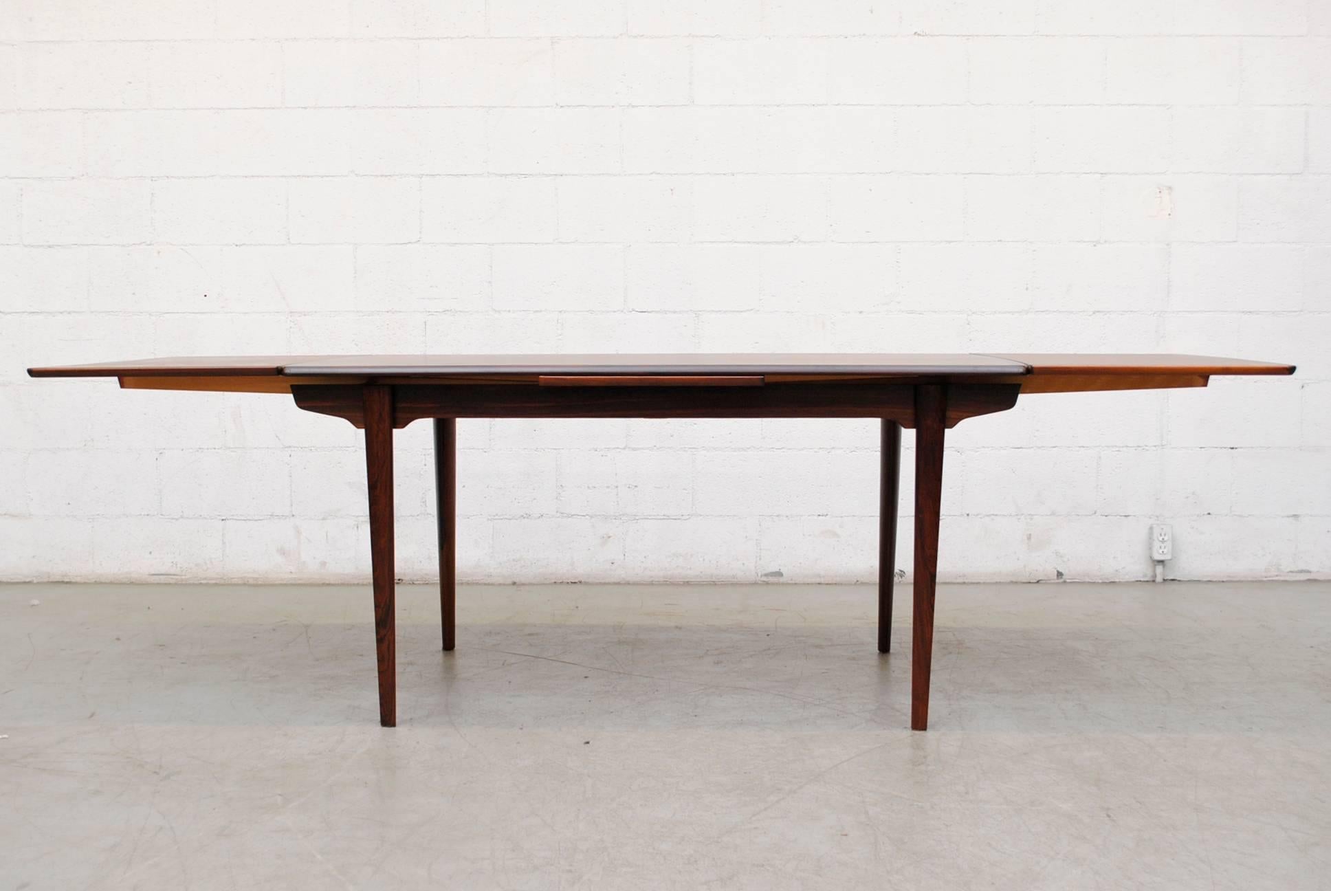 Danish Rosewood Dining Table with Extension Leaves 1