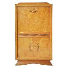 Art Deco Fall Front Secretaire Cabinet in the Manner of Jules Leleu, Paris, 1930