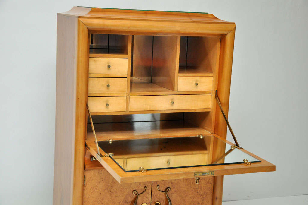 French Art Deco Fall Front Secretaire Cabinet in the Manner of Jules Leleu, Paris, 1930 For Sale