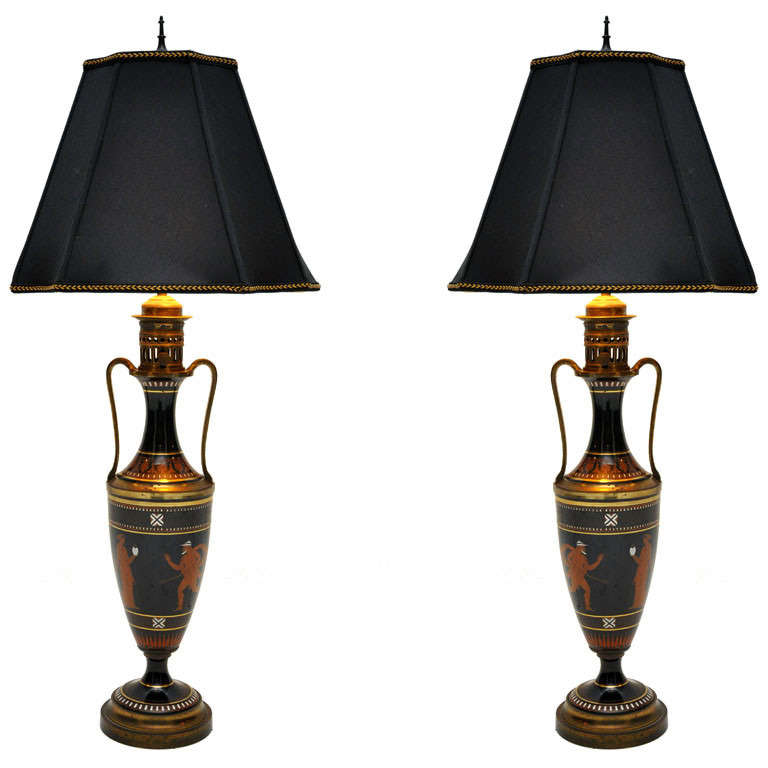Pair Of Greek Urn Table Lamps For At 1stdibs Pair Of Greek Urn Table Lamps For