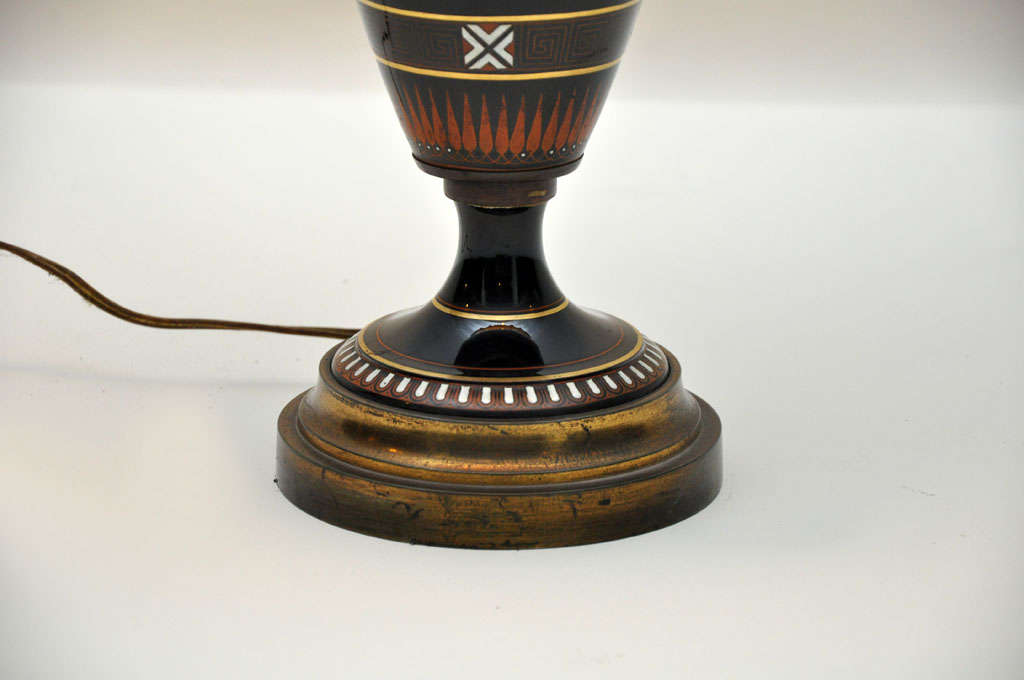 Greek Pair of Art Deco Mythological Porcelain and Bronze Vase Lamps, France, 1930 For Sale