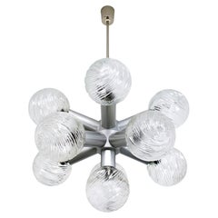 Large Vintage Sputnik Chandelier with 11 Glass Globes, 1960s 1970s