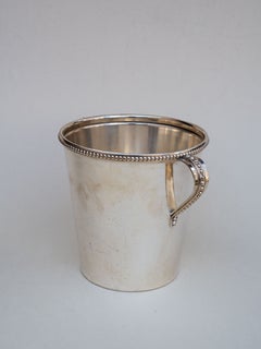 Secchiello per il ghiaccio, raffredda-vino e raffredda-champagne in stile Art Déco placcato argento - Francia, anni '40