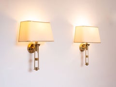 Mid-Century Brass & Lucite Wall Sconces - Hollywood Regency - Spain 1970s