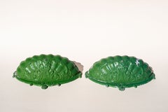 Pair of 19th Century Art Nouveau Green Cast Iron Garden Fountains - France 1900s