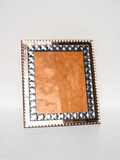 Art Deco French Picture Frame - Pink and Grey Smoked Glass - 1930s