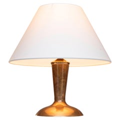 1970s Italian Modernist Solid Bronze Table Lamp - Minimalist Bronze Table Lamp