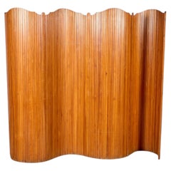 Vintage French Tambour Wood Room Divider Screen by Jomaine Baumann for S.N.S.A.