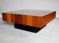 Danish Modern Mixed Wood Square Coffee Table