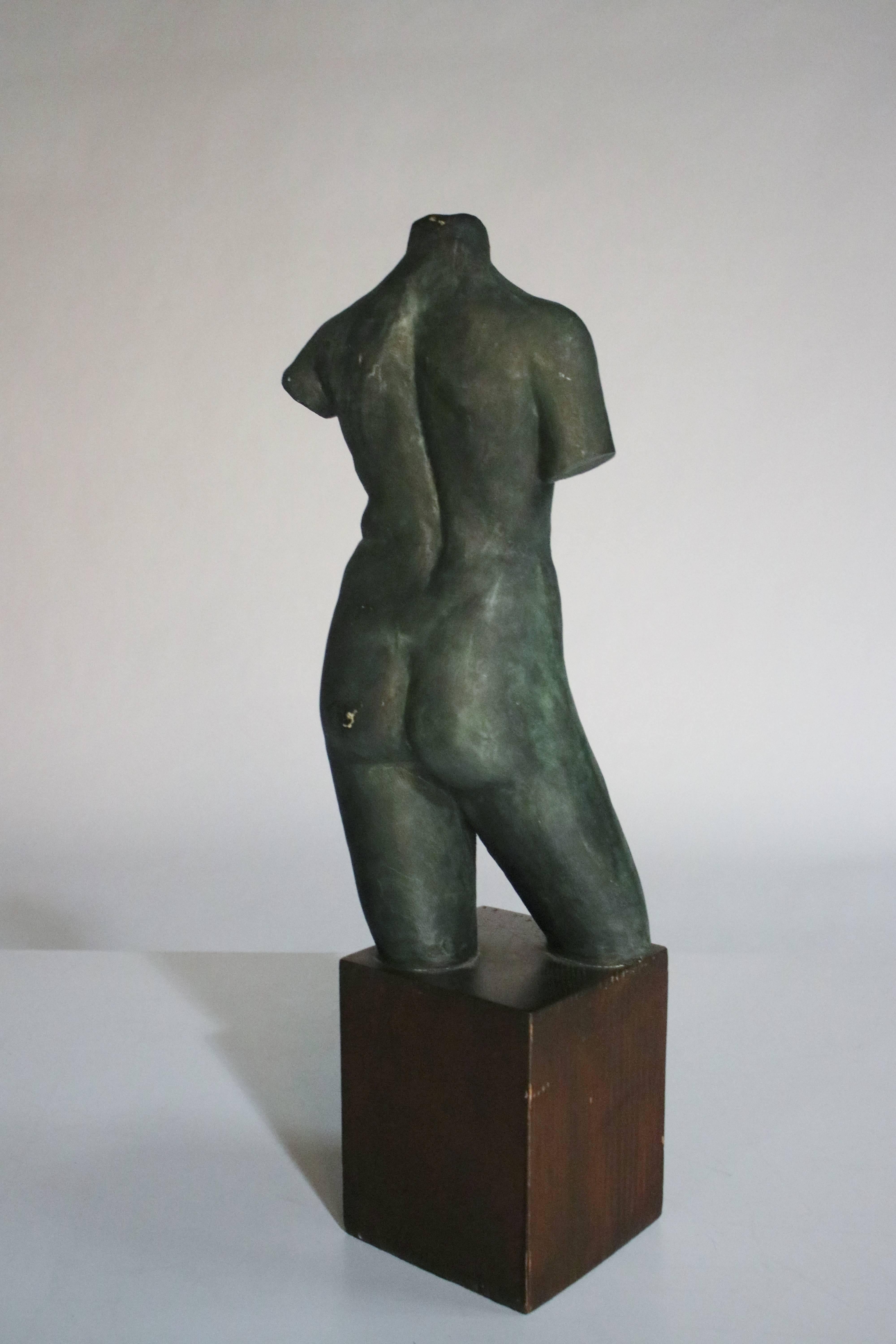 Classical Greek Midcentury Ceramic Female Torso Sculpture