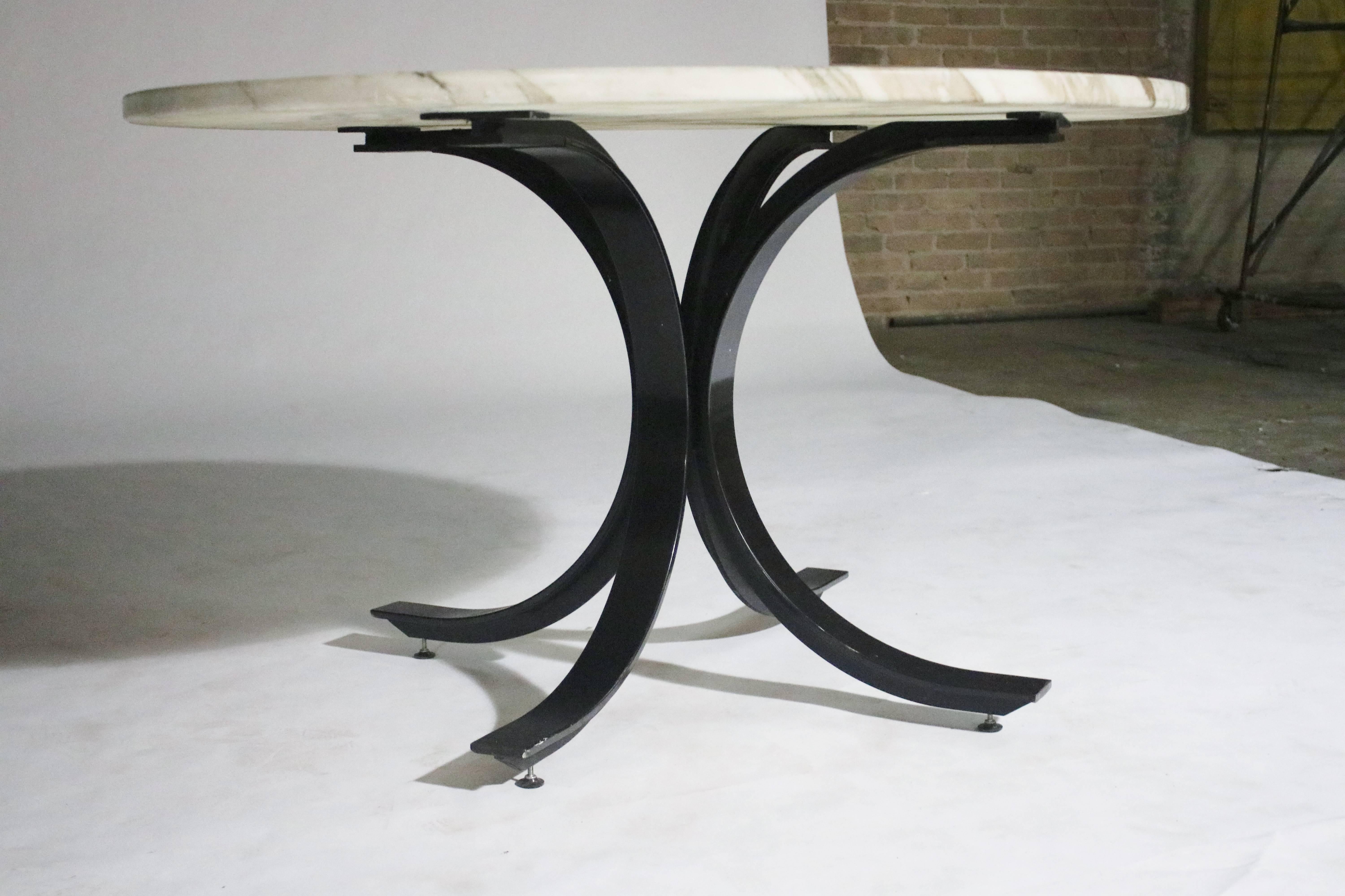 Steel Table in the style of Osvaldo Borsani and Eugenio Gerli