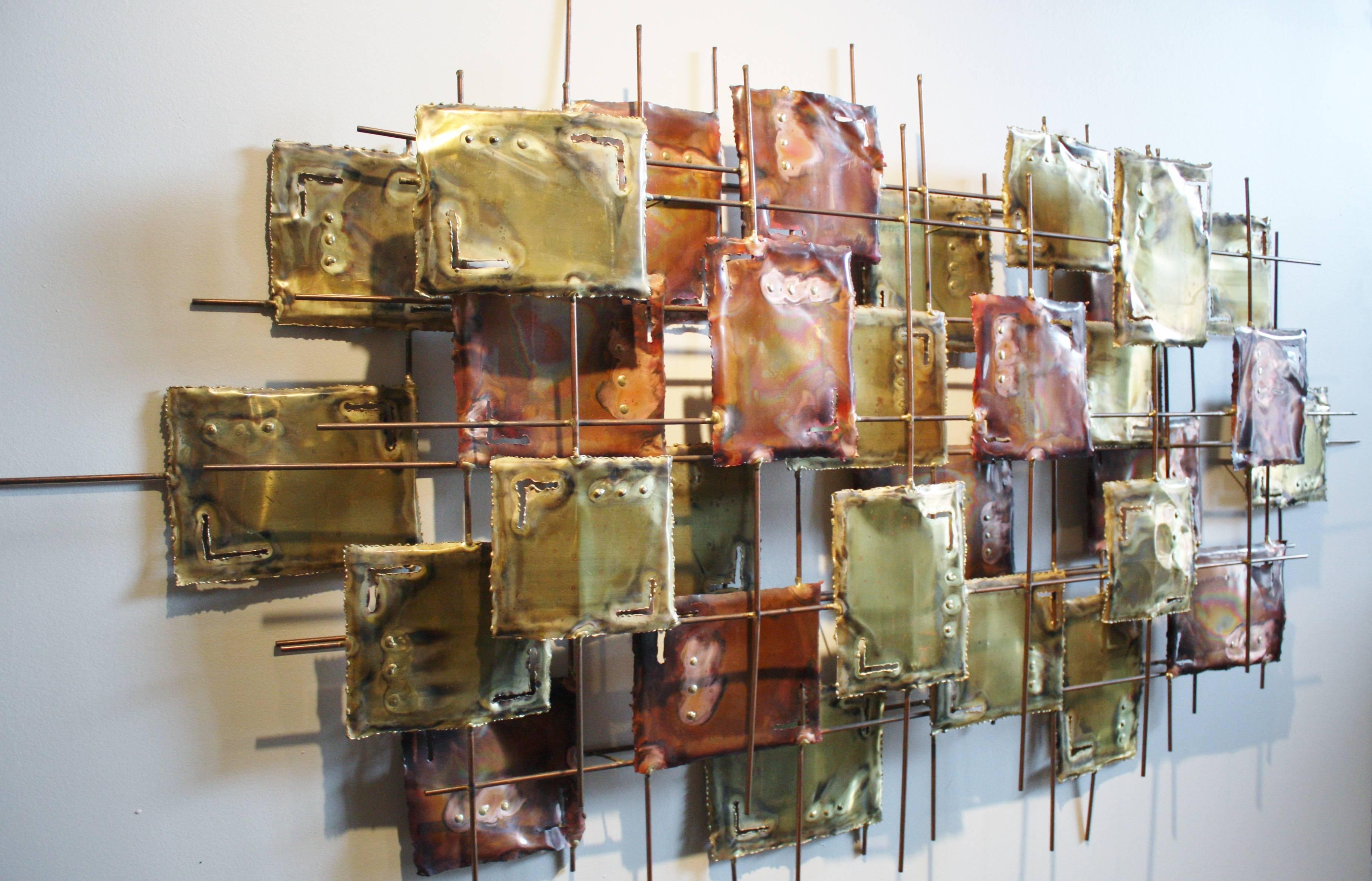 Large Brutalist Copper Wall Art, Signed at 1stDibs brutalist wall art