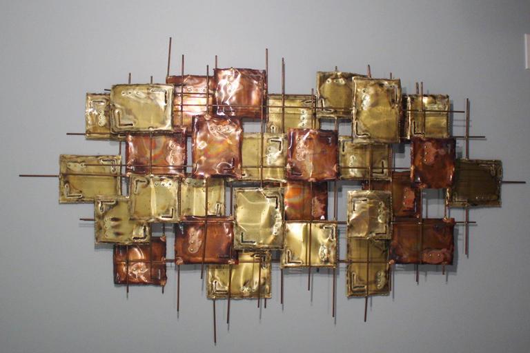 Large Brutalist Copper Wall Art, Signed at 1stDibs