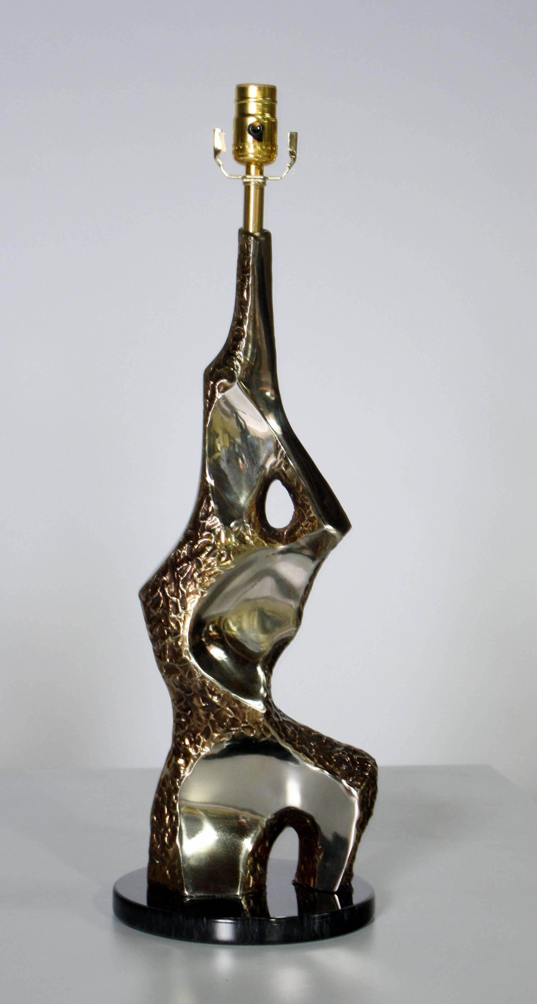 Polished Sculptural Brutalist Torso Lamps by Laurel