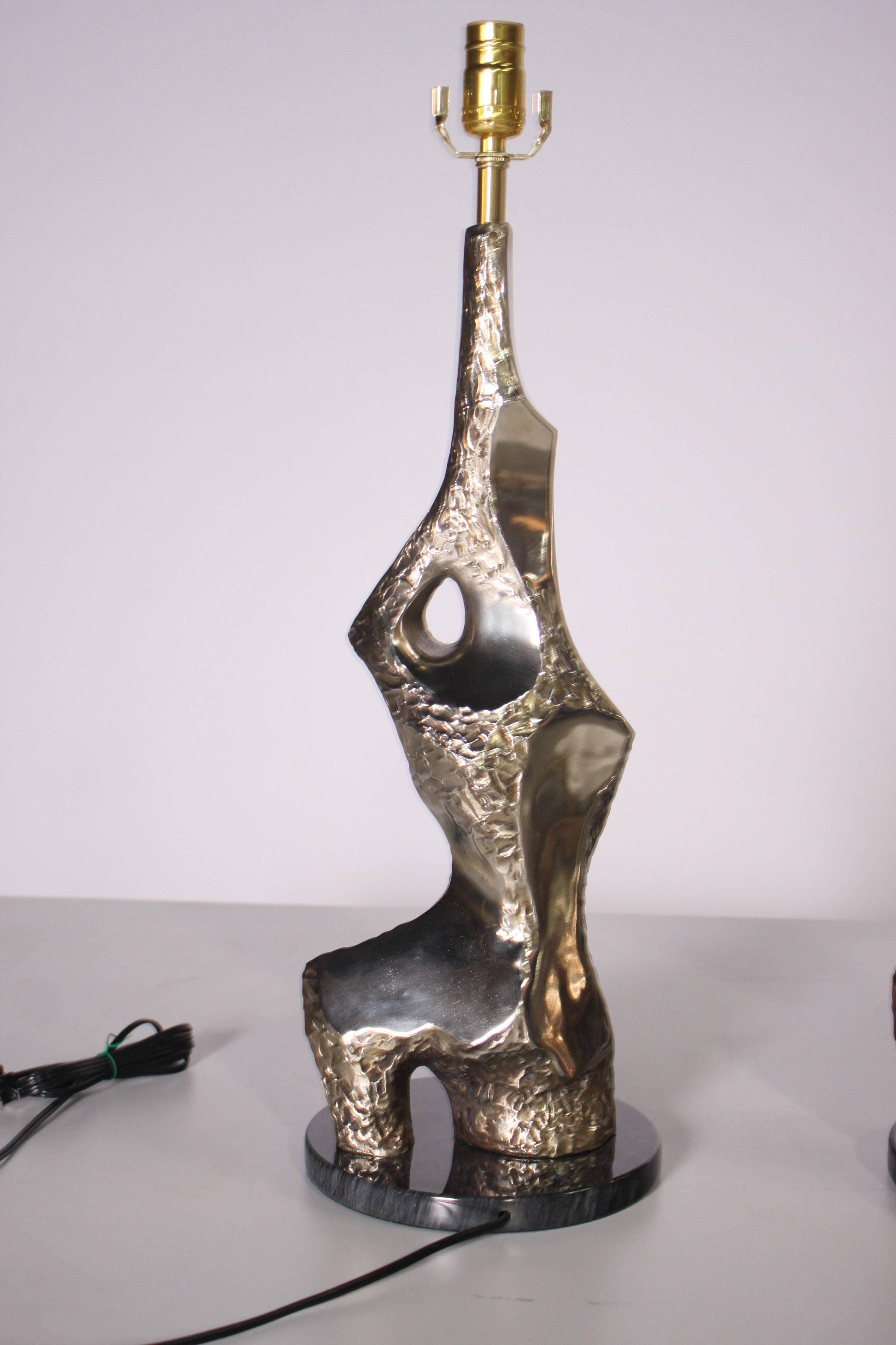 Marble Sculptural Brutalist Torso Lamps by Laurel