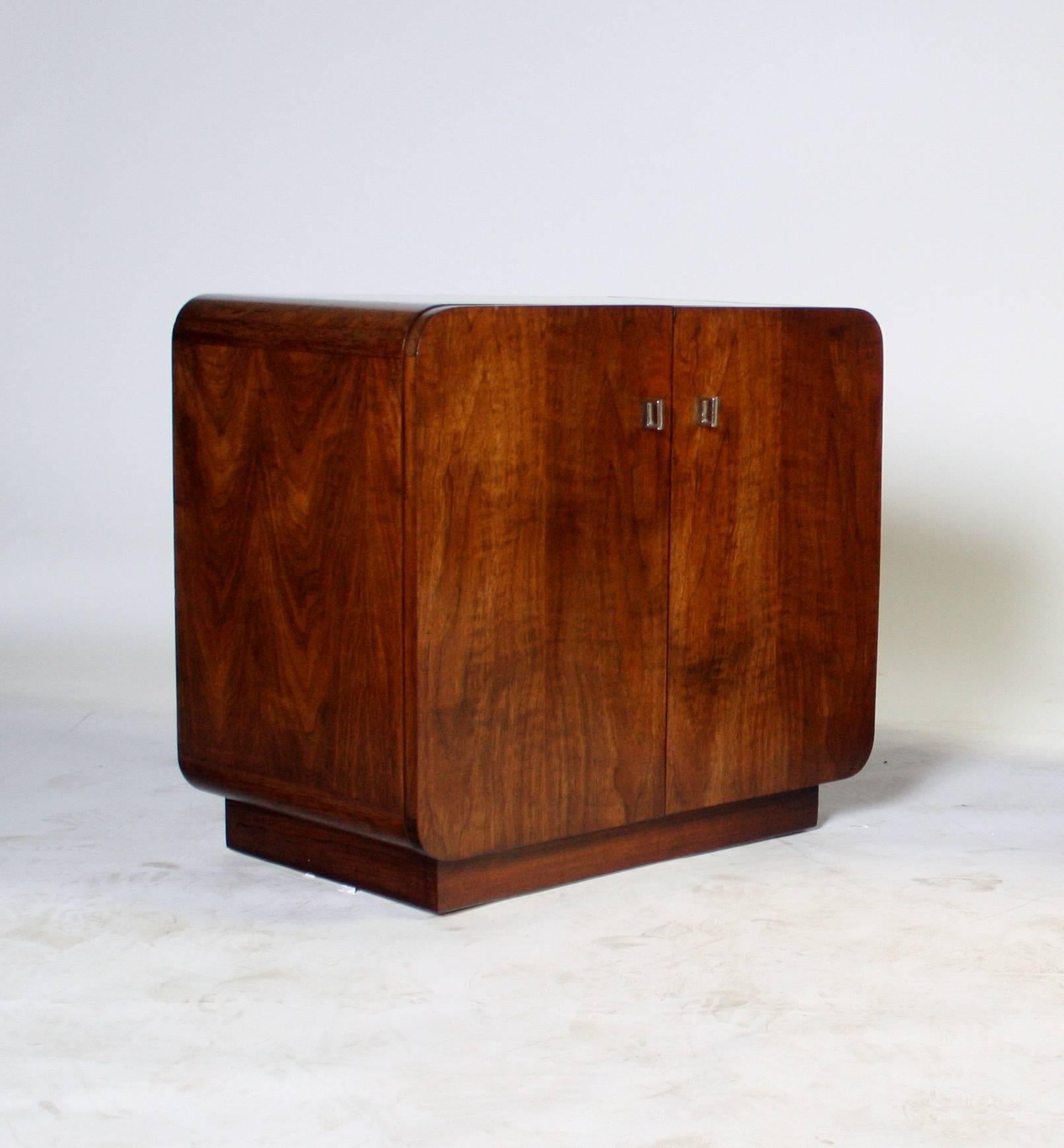 Mid-Century Modern 1970s Waterfall Walnut Cabinets by Thomasville