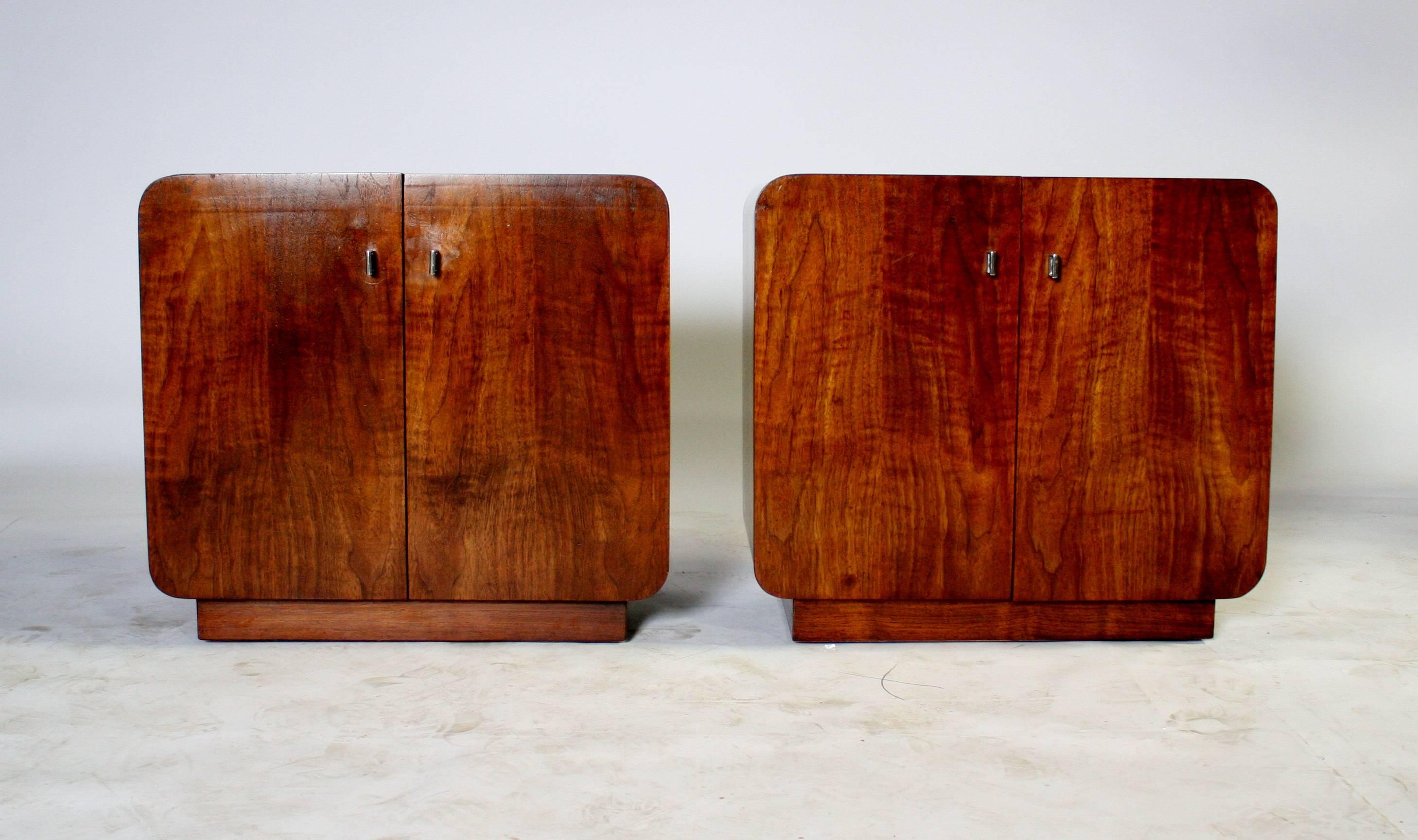 North American 1970s Waterfall Walnut Cabinets by Thomasville