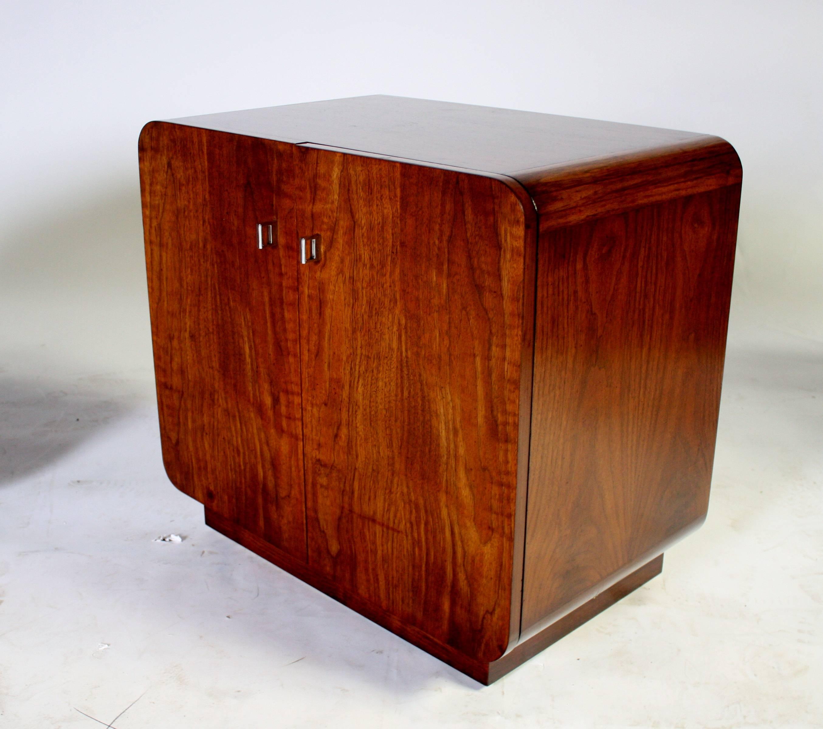 Late 20th Century 1970s Waterfall Walnut Cabinets by Thomasville