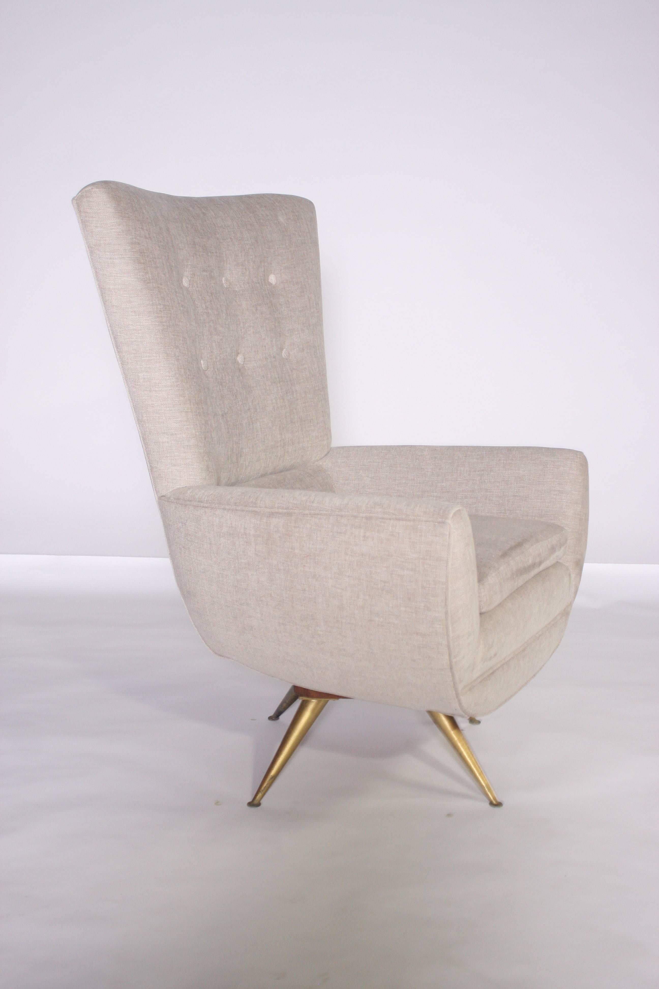 Mid-Century Modern Henry Glass Swivel Lounge Chair