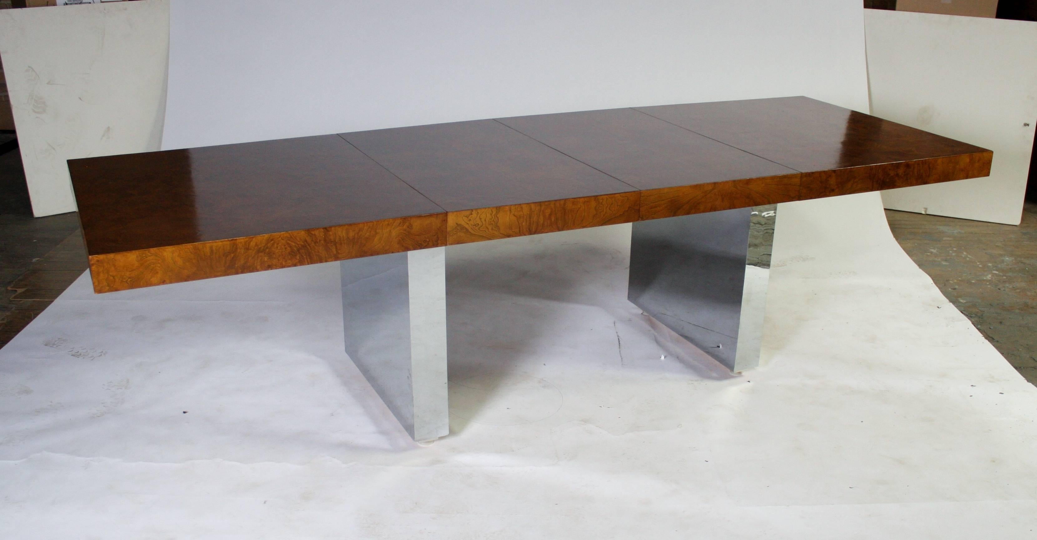 wood and chrome dining table