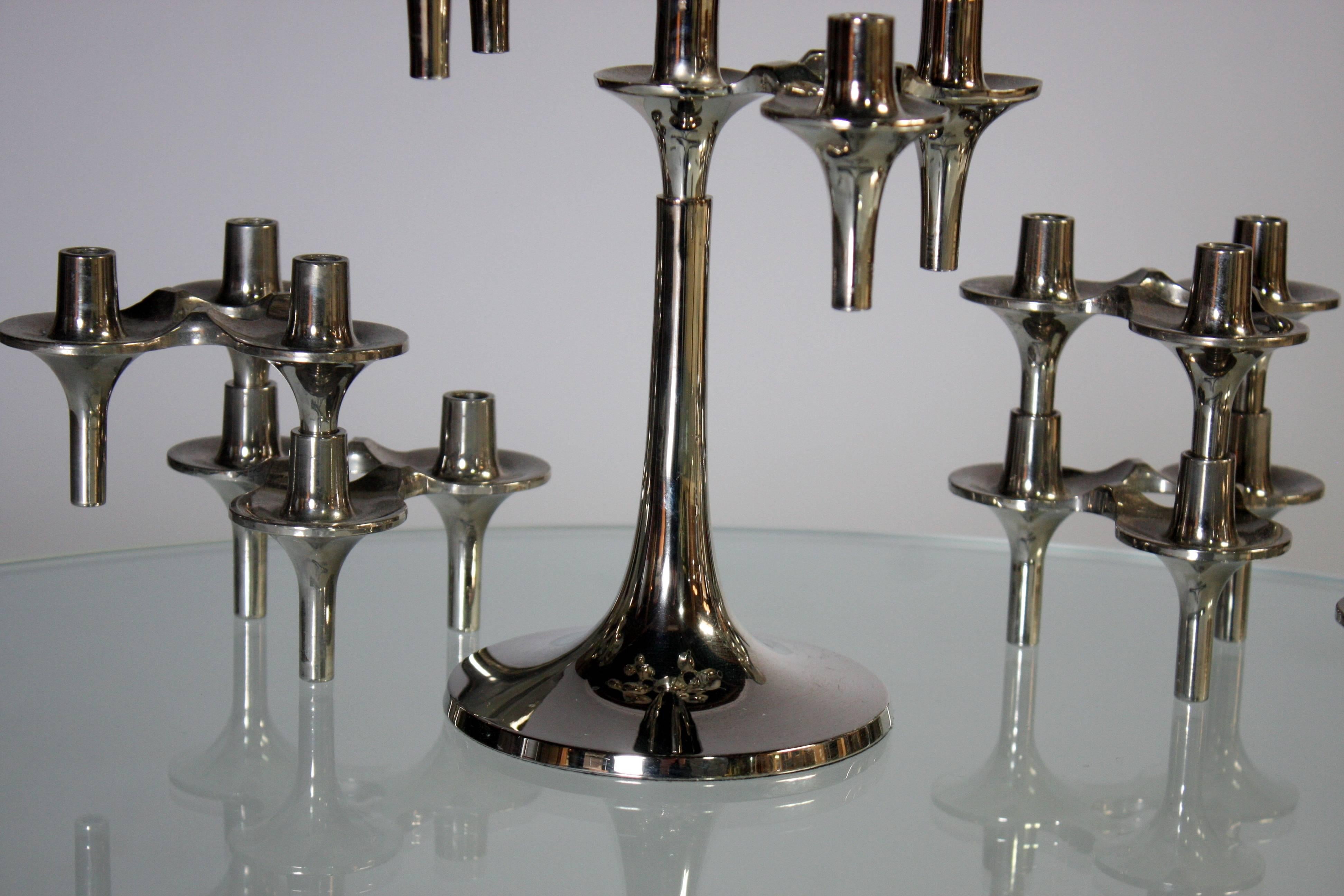 Mid-20th Century Designer Ceasar Stoffi and Fritz Nagel Modular Candle Holder