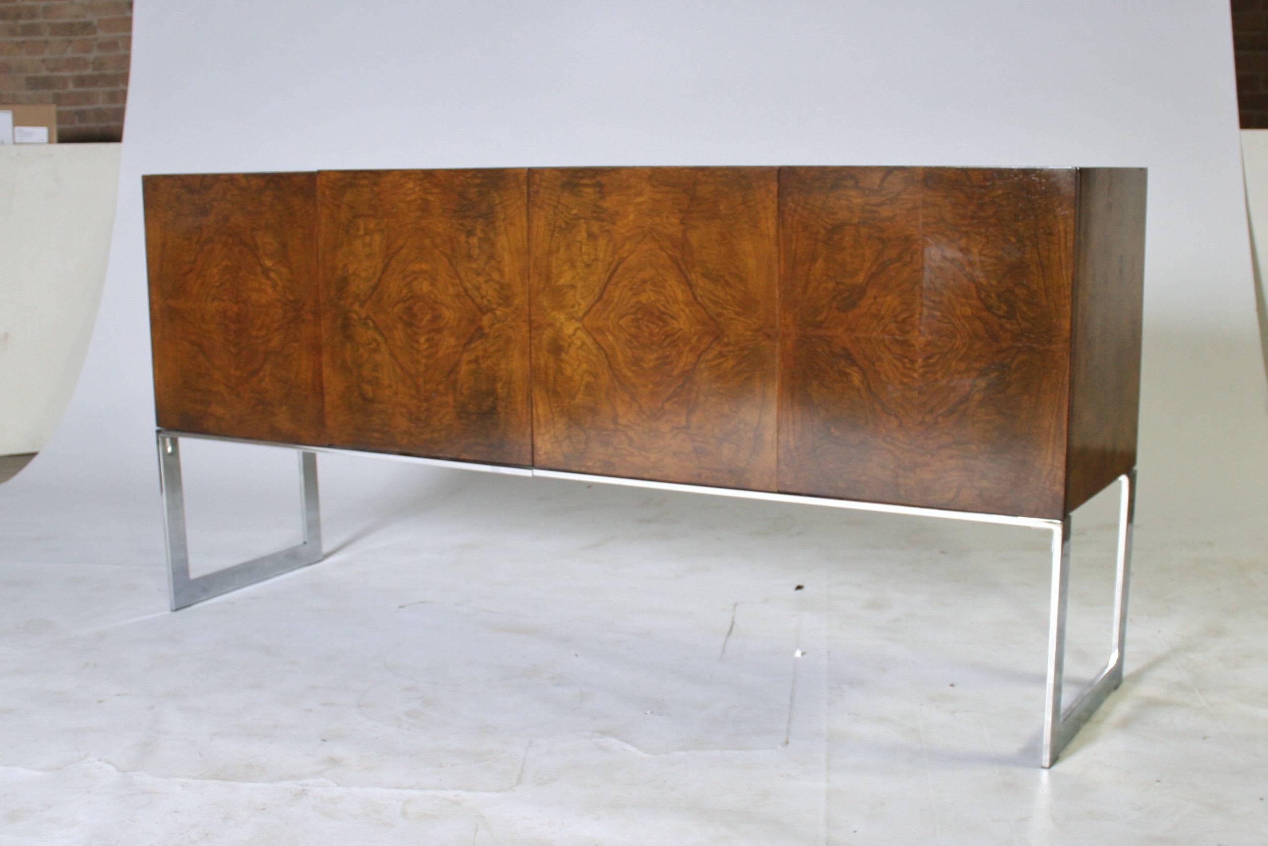 Mid-20th Century Milo Baughman Thayer Coggin Walnut Burl Wood Sideboard