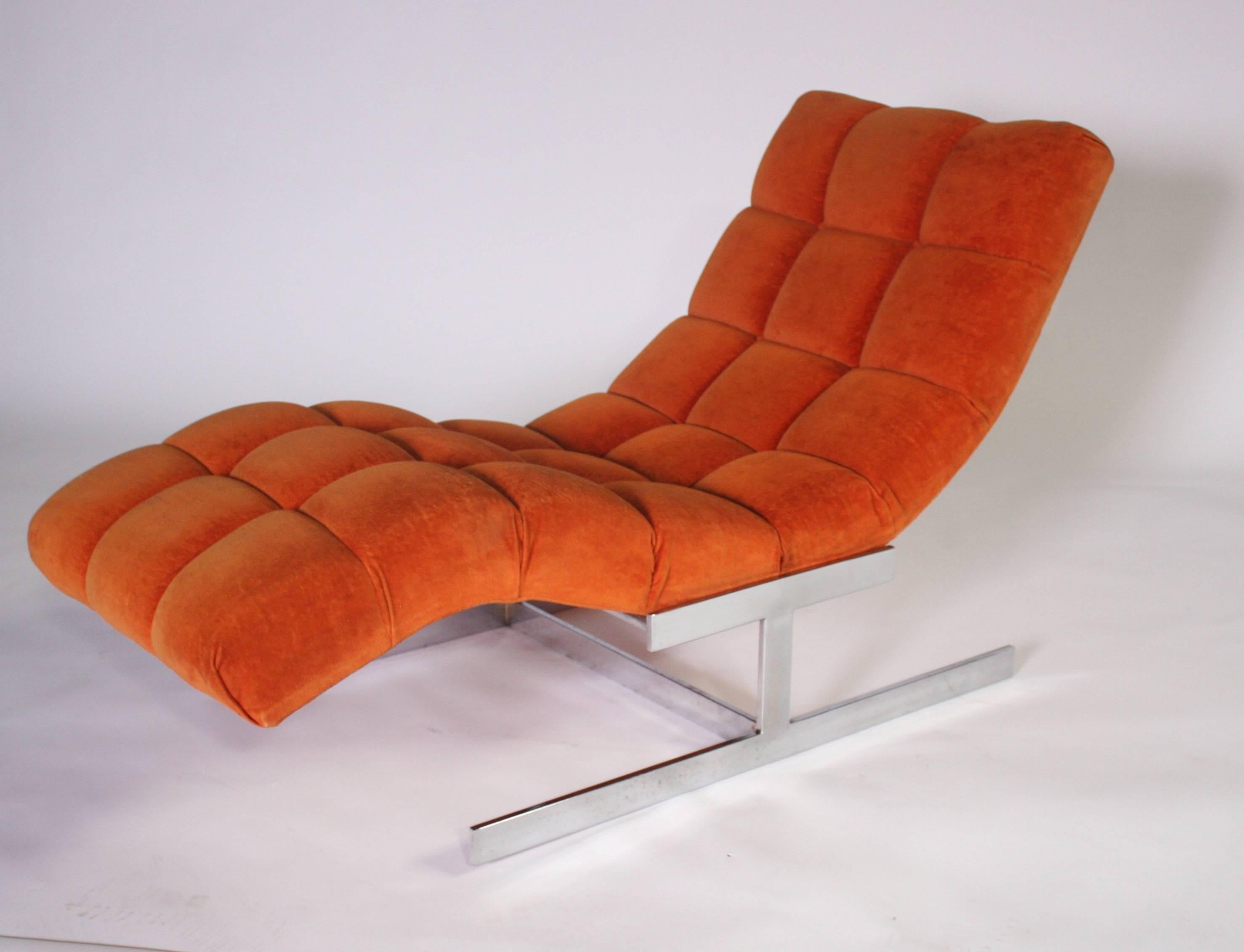 Mid-Century Modern Milo Baughman Wave Chaise Longue